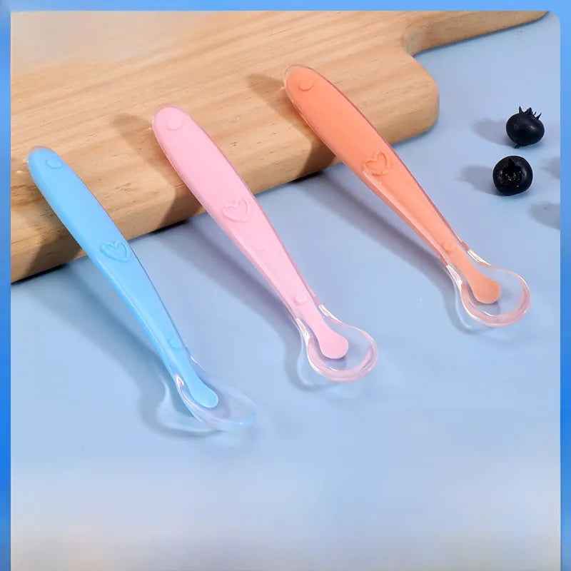 Cuchara de silicona para bebé | Suave y práctica para cada comida